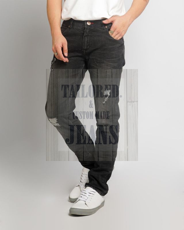 Stretchable Custom Black Jeans – Tailored for All-Day Style and Comfort