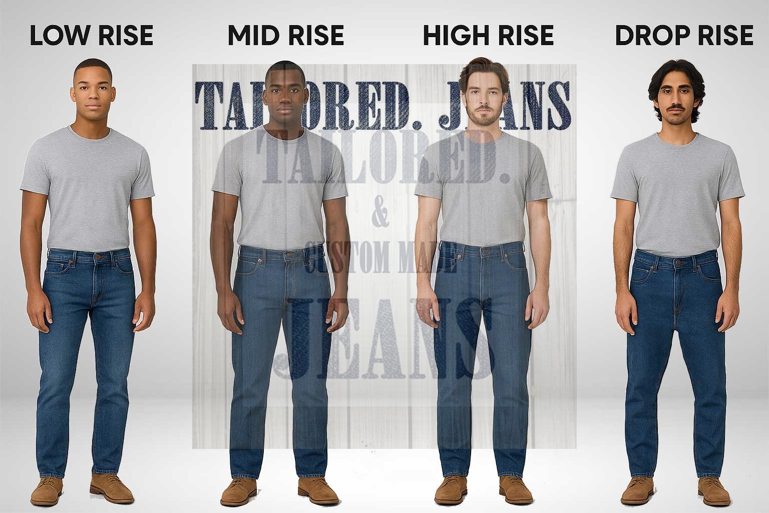 Four Basic Rises For Men – The Key to Better Fitting Custom Jeans